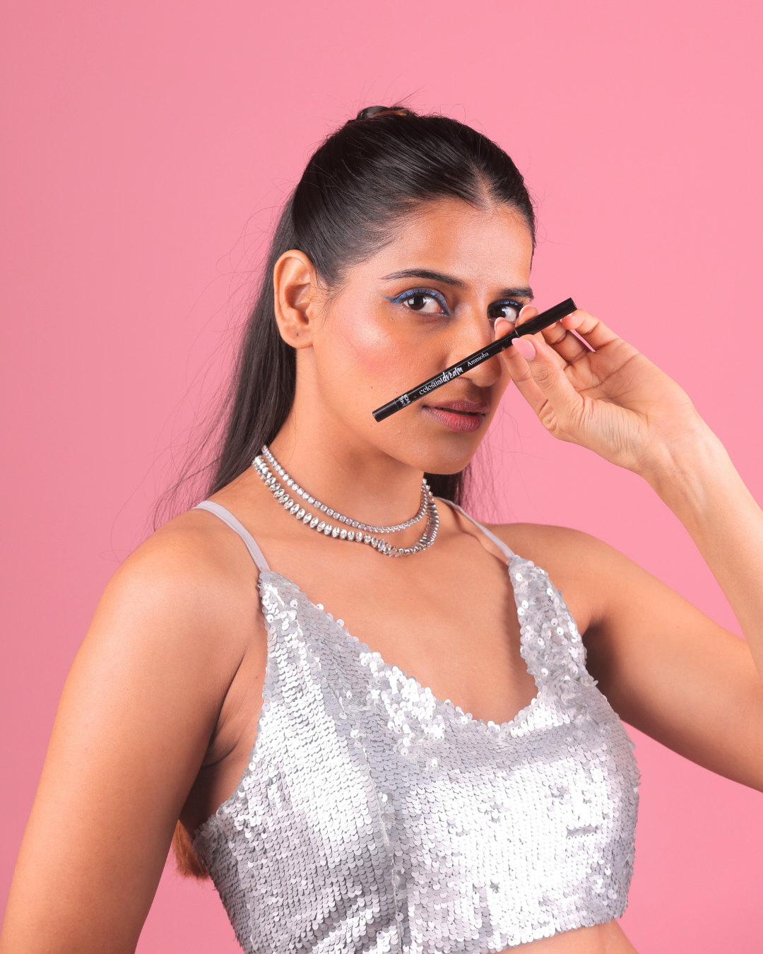 Ammoha Waterproof Kajal Pencil, Super Blue – Long-Lasting KOHL, Smudge-Proof & Nourishing, with Sharpener