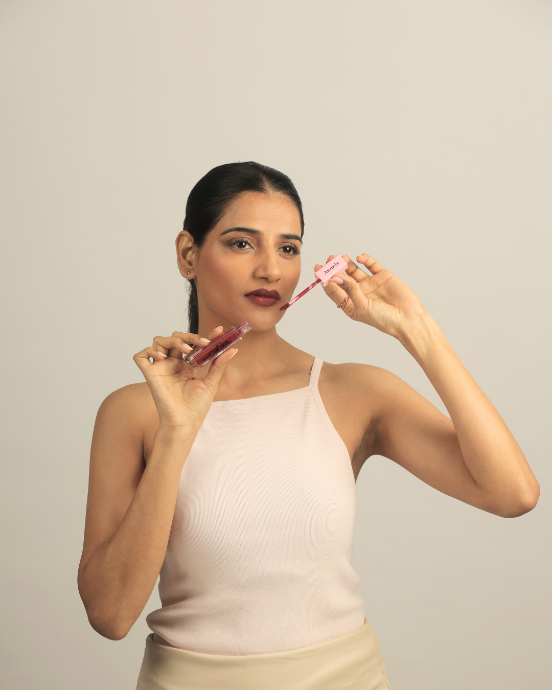 Ammoha Cosmetics Long-Lasting, Matte-Finished Liquid Lipstick (5ml) (Wine Whispers)