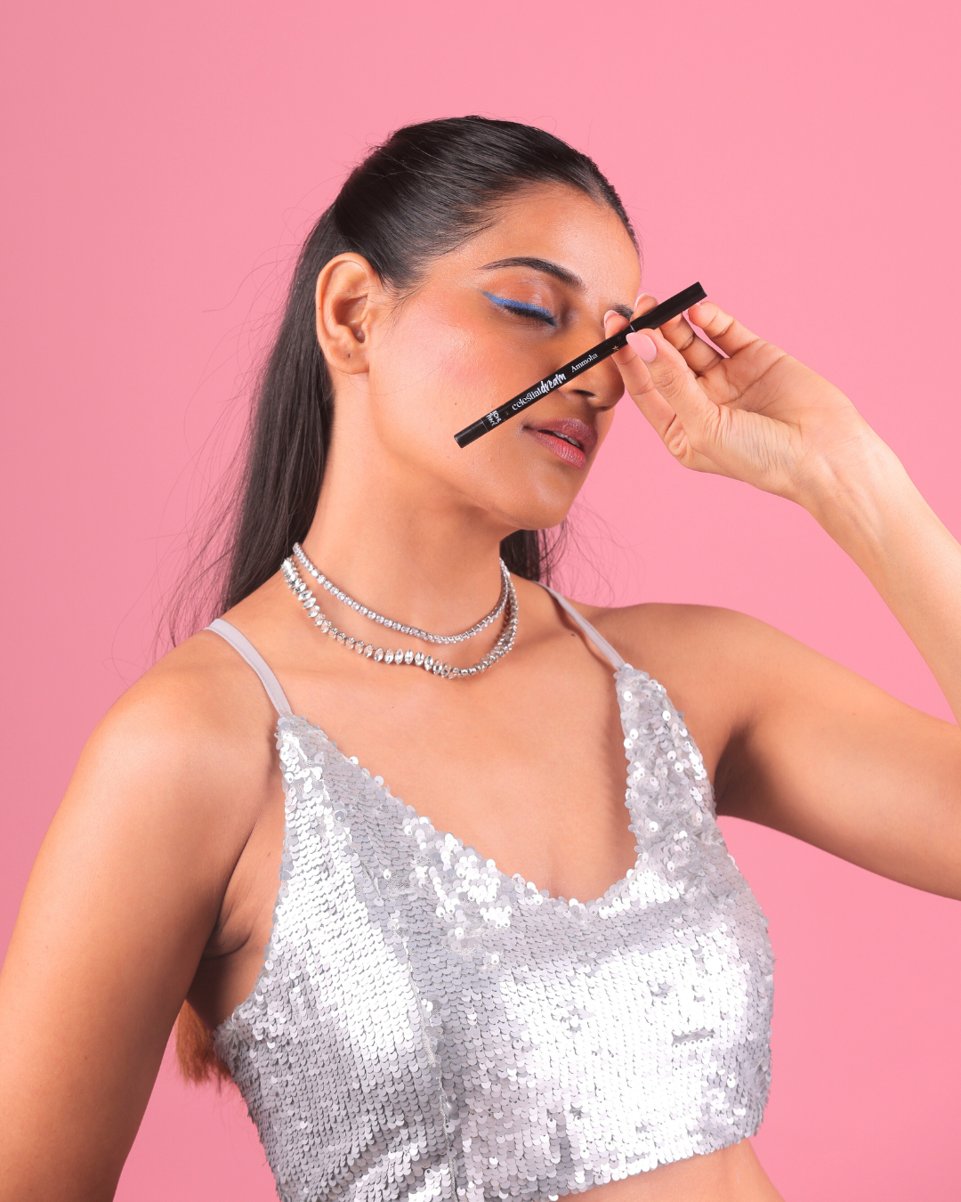 Ammoha Waterproof Kajal Pencil, Super Blue – Long-Lasting KOHL, Smudge-Proof & Nourishing, with Sharpener