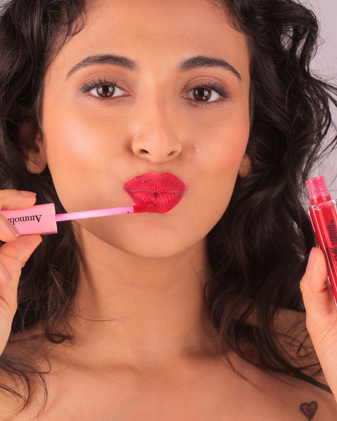 Ammoha Cosmetics Long-Lasting, Matte-Finished Liquid Lipstick (5ml) (Happy Hibiscus)