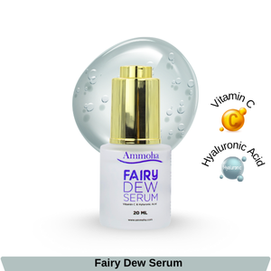 Ammoha Fairy Dew Face Serum with Vitamin C, E & Hyaluronic Acid – Hydrating, Brightening & Anti-Aging Serum for Glowing Skin – For All Skin Types – 20ml
