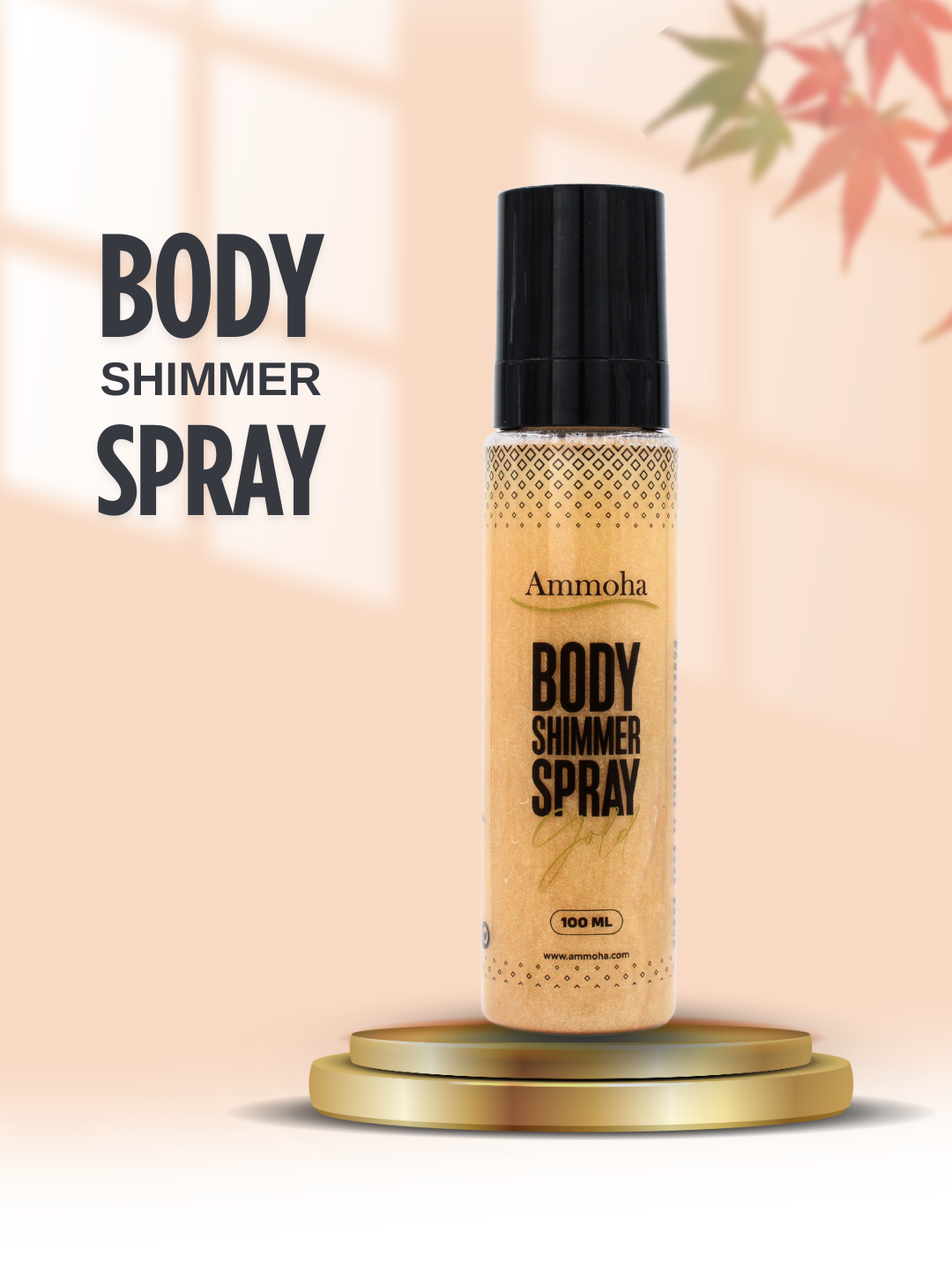 Ammoha Cosmetics Golden Body Shimmer Spray with aloe vera extract (100 ml)