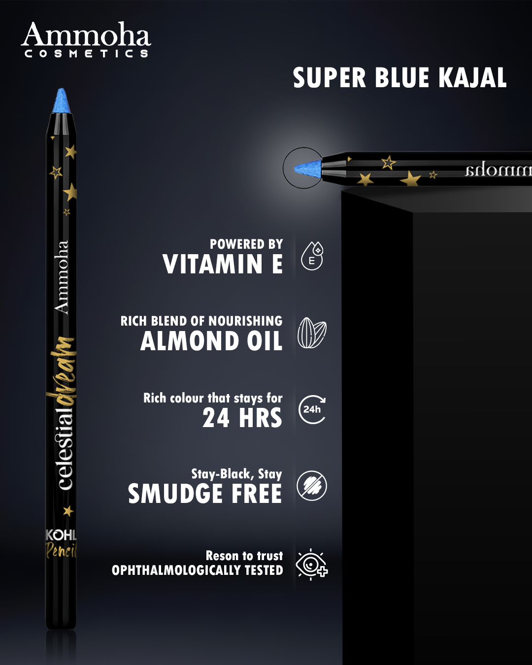 Celestial dream Kohl Kajal , (Super Blue)